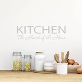 Muursticker Kitchen The Heart Of The Home - Lichtgrijs - 120 x 40 cm - keuken engelse teksten