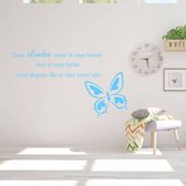 Muursticker Vlinder Naar Boven -  Lichtblauw -  120 x 71 cm  -  woonkamer  slaapkamer  nederlandse teksten  alle - Muursticker4Sale