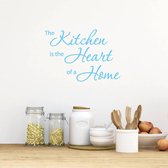 Muursticker The Kitchen Is The Heart Of A Home - Lichtblauw - 80 x 56 cm - keuken engelse teksten