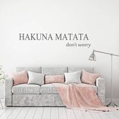 Hakuna Matata -  Donkergrijs -  160 x 32 cm  -  woonkamer  slaapkamer  engelse teksten  alle - Muursticker4Sale
