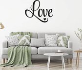 Muursticker Love Met Hartje - Zwart - 60 x 50 cm - woonkamer slaapkamer engelse teksten