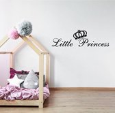Muursticker Little Princess - Zwart - 80 x 23 cm - baby en kinderkamer engelse teksten