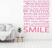 Muursticker Always Tell The Truth -  Roze -  80 x 100 cm  -  woonkamer  engelse teksten  alle - Muursticker4Sale