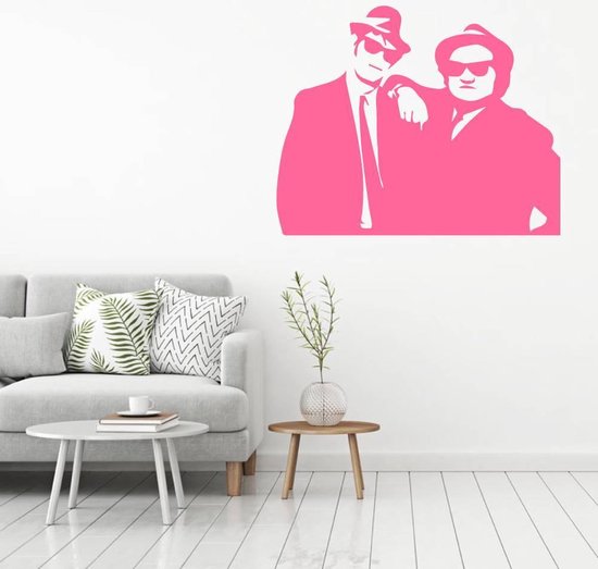 Muursticker Blues Brothers - Roze - 100 x 80 cm - woonkamer slaapkamer alle