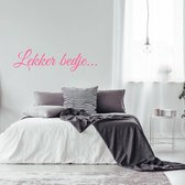 Muursticker Lekker Bedje... -  Roze -  80 x 21 cm  -  slaapkamer  nederlandse teksten  alle - Muursticker4Sale