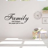 Muursticker Family -  Zwart -  160 x 69 cm  -  woonkamer  slaapkamer  engelse teksten  alle - Muursticker4Sale