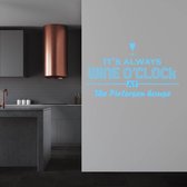 Muursticker It's Always Wine O'clock -  Lichtblauw -  120 x 70 cm  -  engelse teksten  keuken  alle - Muursticker4Sale