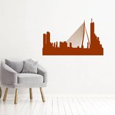 Muursticker Rotterdam -  Bruin -  160 x 98 cm  -  woonkamer  steden  alle - Muursticker4Sale