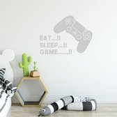 Muursticker Eat, Sleep Game - Zilver - 60 x 45 cm - taal - engelse teksten baby en kinderkamer - game baby en kinderkamer alle