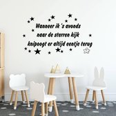 Muursticker Knipoog Ster - Zwart - 160 x 96 cm - baby en kinderkamer - teksten en gedichten baby en kinderkamer slaapkamer alle