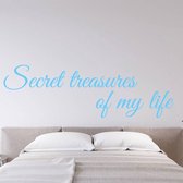 Muursticker Secret Treasures Of My Life - Lichtblauw - 120 x 36 cm - slaapkamer engelse teksten