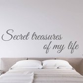 Muursticker Secret Treasures Of My Life - Donkergrijs - 120 x 36 cm - slaapkamer engelse teksten
