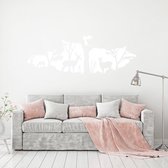 Muursticker Herten In Het Bos -  Wit -  160 x 58 cm  -  alle muurstickers  baby en kinderkamer  slaapkamer  woonkamer  dieren - Muursticker4Sale