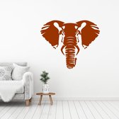 Muursticker Olifant -  Bruin -  140 x 114 cm  -  alle muurstickers  slaapkamer  woonkamer  dieren - Muursticker4Sale