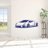 Muursticker Sportcar -  Donkerblauw -  120 x 41 cm  -  alle muurstickers  woonkamer  baby en kinderkamer - Muursticker4Sale