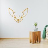 Muursticker Chihuahua -  Goud -  60 x 44 cm  -  slaapkamer  woonkamer  baby en kinderkamer raam en deur stickers - honden    dieren - Muursticker4Sale