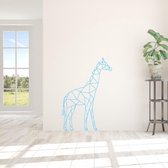 Muursticker Giraffe -  Lichtblauw -  80 x 55 cm  -  alle muurstickers  slaapkamer  woonkamer  origami  dieren - Muursticker4Sale
