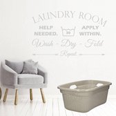 Muursticker Laundry Room -  Lichtgrijs -  160 x 96 cm  -  engelse teksten  wasruimte  alle - Muursticker4Sale