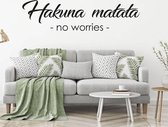 Muursticker Hakuna Matata No Worries - Zwart - 120 x 31 cm - engelse teksten woonkamer