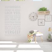 Muursticker Huisregels -  Lichtgrijs -  80 x 153 cm  -  nederlandse teksten  woonkamer  alle - Muursticker4Sale