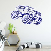 Muursticker Monster Truck - Donkerblauw - 140 x 88 cm - baby en kinderkamer - voertuig baby en kinderkamer alle