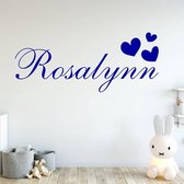 Muursticker Naam Met Hartjes - Donkerblauw - 120 x 48 cm - baby en kinderkamer - meisjes baby en kinderkamer - baby baby en kinderkamer naam stickers