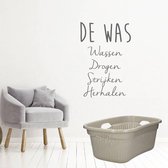 Muursticker De Was - Donkergrijs - 28 x 42 cm - wasruimte muurstickers