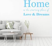 Muursticker Home, Love, Dreams - Lichtblauw - 160 x 93 cm - woonkamer slaapkamer alle