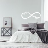 Muursticker Infinity You And Me - Wit - 120 x 45 cm - slaapkamer