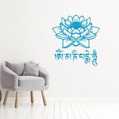 Muursticker Om Mani Padme Hum - Lichtblauw - 55 x 60 cm - woonkamer