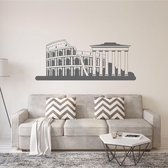 Muursticker Italië Rome -  Donkergrijs -  120 x 48 cm  -  alle muurstickers  slaapkamer  woonkamer  steden - Muursticker4Sale