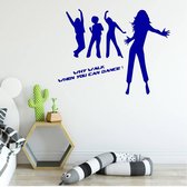 Muursticker Why Walk When You Can Dance -  Donkerblauw -  140 x 110 cm  -  slaapkamer  alle  engelse teksten  baby en kinderkamer  woonkamer  bedrijven - Muursticker4Sale