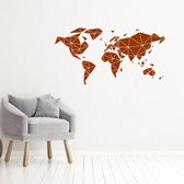 Muursticker Wereldkaart -  Bruin -  120 x 62 cm  -  slaapkamer  woonkamer  alle - Muursticker4Sale