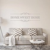 Muursticker Home Sweet Home -  Zilver -  120 x 36 cm  -  woonkamer  alle muurstickers  engelse teksten - Muursticker4Sale