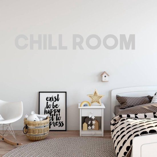 Muursticker Chill Room - Zilver - 120 x 15 cm - woonkamer alle
