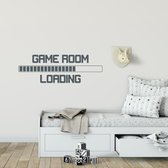 Muursticker Game Room Loading -  Donkergrijs -  160 x 53 cm  -  alle muurstickers  baby en kinderkamer  engelse teksten - Muursticker4Sale