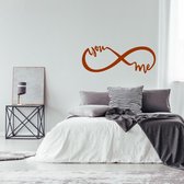 Muursticker Infinity You And Me -  Bruin -  80 x 30 cm  -  alle muurstickers  slaapkamer - Muursticker4Sale