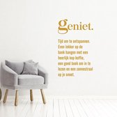 Muursticker Geniet -  Goud -  91 x 160 cm  -  slaapkamer  woonkamer  alle muurstickers  keuken - Muursticker4Sale