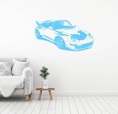 Muursticker Sportwagen 2 -  Lichtblauw -  120 x 64 cm  -  slaapkamer  woonkamer  baby en kinderkamer  alle - Muursticker4Sale