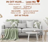 Muurtekst In Dit Huis -  Bruin -  80 x 38 cm  -  woonkamer  nederlandse teksten  alle - Muursticker4Sale