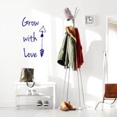 Muursticker Grow With Love Pijl - Donkerblauw - 60 x 103 cm - engelse teksten slaapkamer woonkamer baby en kinderkamer