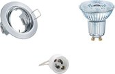 LED Spot Set - OSRAM Parathom PAR16 927 36D - GU10 Fitting - Dimbaar - Inbouw Rond - Glans Chroom - 3.7W - Warm Wit 2700K - Kantelbaar Ø83mm - BES LED