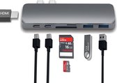 GR4IT - 7 in 1 USB C Hub voor Macbook Pro en Air- HDMI - Thunderbolt 3 - USB 3.0 - Micro SD – Spacegrey