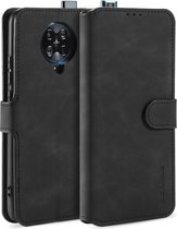 Voor Geschikt voor Xiaomi Redmi K30 Pro DG.MING Retro Oil Side Horizontal Flip Case met houder & kaartsleuven & portemonnee (zwart)