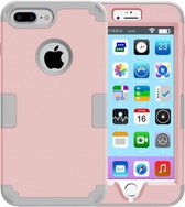 Voor iPhone 8 Plus & 7 Plus scheidbaar contrast kleur PC + siliconen combinatie Case(Pink)