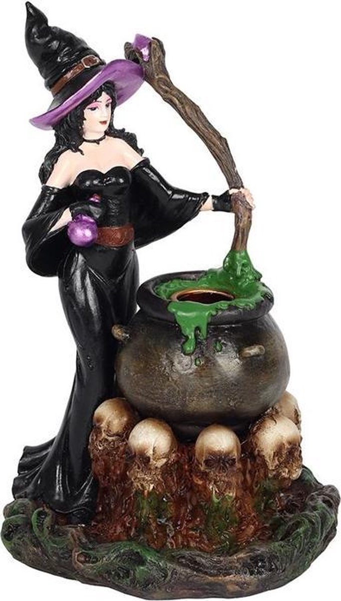 Something Different Backflow Wierookhouder Witch with Cauldron Multicolours