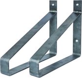GoudmetHout Industriële Plankdragers XL 30 cm - Staal - Zonder Coating - 4 cm x 30 cm x 25 cm