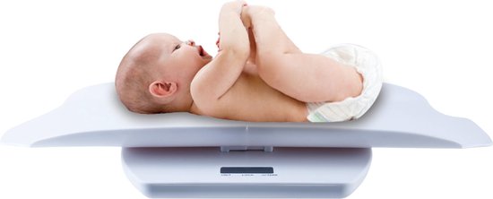 Parcura babyweegschaal 2-in-1 - digitale baby en peuter weegschaal / personenweegschaal tot 100 kg -  inclusief weegplateau en meetlint - Parcura