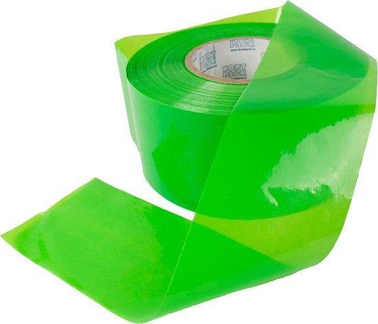 Grasgroen afzetlint van Kortpack, 75mm breed, 250 meter lang, op een rol.