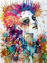 EnjoyeuS Colourful Woman Graffiti - Kleurrijk Vrouw Graffiti - 40x50 cm - Diamond Painting Schilderen - Diamond Painting Volwassenen